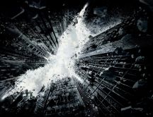 The dark knight rises - pieces of rock fall from the sky