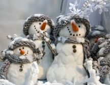 The snowmen family - hd wallpaper