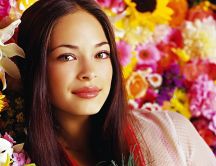Kristin Kreuk - beautiful actress - surrounded by flowers