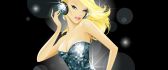 Stylized disco girl - dress with shiny diamonds