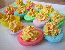 Half colored eggs - Easter dishes