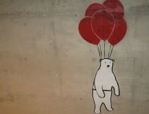 Funny wallpaper - flying bear