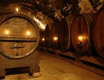 Old wine cellar full of mystery - HD wallpaper