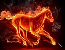 Art design - horse in fire