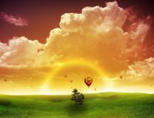 Hot air balloons on background HD wallpaper