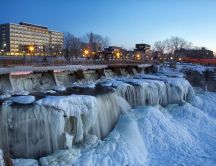 Beautiful frozen waterfall - wonders of nature