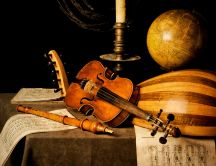 Musical instruments and other wooden objects