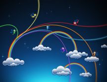 Magic rainbow in the sky - cartoons HD wallpaper