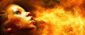 Artistic HD wallpaper - a woman spitting flames