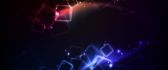 Red and blue flying objects - abstract `HD wallpaper