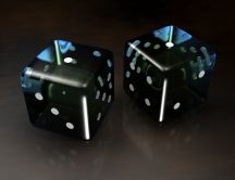 Shiny 3D black dice - gambling