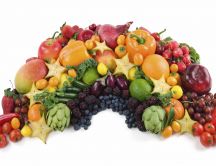 A big pile of fresh fruits and vegetables
