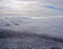 Fluffy clouds and water foam - HD wallpaper