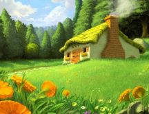 Beautiful nature drawing - the house from the story