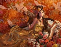 Beautiful woman - the autumn princess