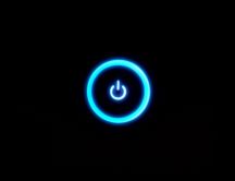 Shiny blue power button - HD wallpaper