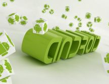 Green little bug - 3D android logo