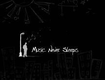 Music never sleeps - abstract city in the night
