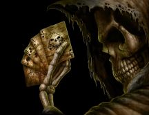 Poker with the master skeleton - dark HD wallpaper
