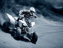 Crazy race with ATV in the dessert - HD wallpaper