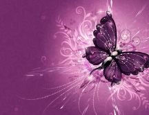 Wonderful purple wings of a butterfly - HD wallpaper