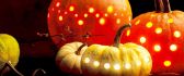 Funny Halloween pumpkins - fruit decorations