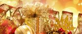 Golden Christmas accessories - Happy Holiday