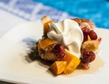 Delicious dessert with dried fruit - HD wallpaper