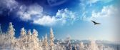 Big fluffy clouds - abstract winter wallpaper