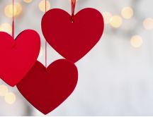 Three red hearts - symbol of love