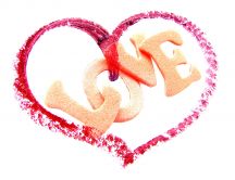Romantic bath sponge - love Valentines Day