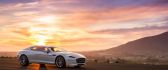 White car in the sunset - HD wallpaper
