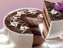 Delicious cup of chocolate cake - Good morning