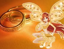 Golden fairy and mariage rings