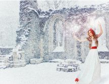 Princess of the winter season - magic snow
