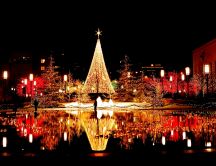 Magic Christmas lights - beautiful city in the night