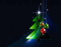 Christmas tree in the dark of night - magic star