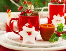 Funny coffee cup with Santa Claus - HD Christmas wallpaper
