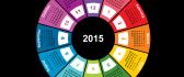 Rainbow calendar for the new year 2015
