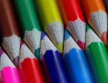 Rainbow with colourful pencils - Childhood time