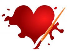 Painting a big red heart - HD Valentines Day