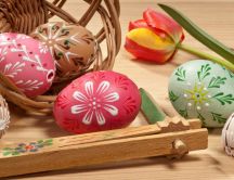 Beautiful painted eggs for the Easter Holiday
