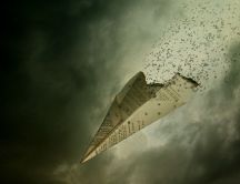 Collapsing paper airplane - Hd wallpaper