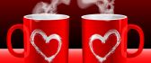 Lovely red cups of coffee - HD wallpaper