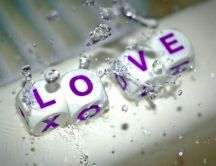 Big macro water drops - Love message