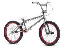 Gray Bmx Bicycle with red wheels