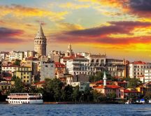 Buildings and sea of Istanbul, Turkey
