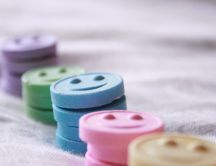 Colored smile face tablets - HD wallpaper