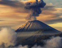 Eruption of Semeru volcano from Indonesia