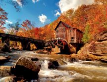 Watermill in the middle of the nature - Autumn time